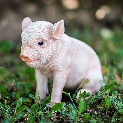 6" Polyresin Sitting Baby Pig Statue Pink - Hi-Line Gift