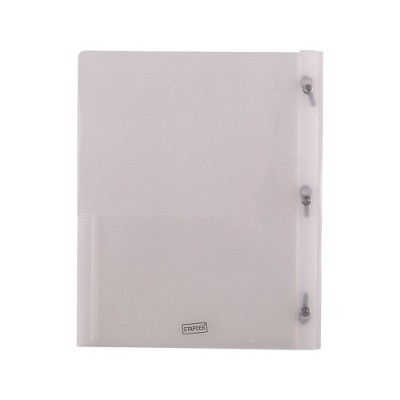 Staples 2 Pocket Plastic Folder Clear 970156