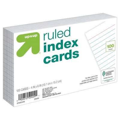 100ct 4 X 6 Ruled Index Cards White Up Up Target