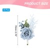 Unique Bargains Satin Rose Bloom Greenery Comfortable Wrist Strap Corsage For Party Wedding 6 Pcs - 2 of 4