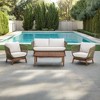 Outdoor Patio Sofa Set with Solid Acacia Base, Matching Table & Rope Accents - 4 of 4
