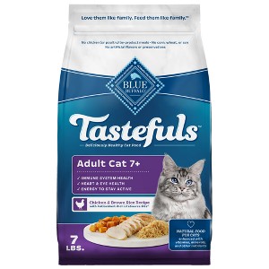 Blue Buffalo Tastefuls Chicken Flavor Adult 7+ Natural Dry Cat Food - 1 of 4