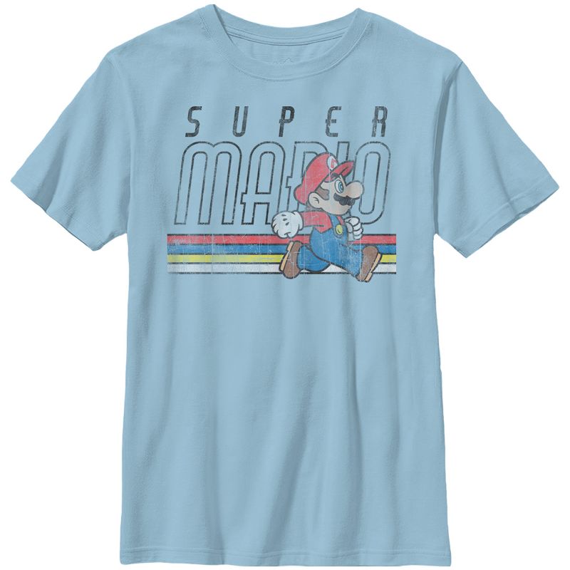 Boy's Nintendo Super Mario Classic Stripes T-Shirt, 1 of 4