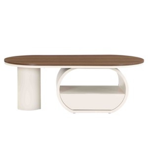 Maliang 47.24'' Coffee Table with Storage Drawer, Metal Center Frame, for Living Room - 1 of 4