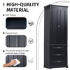 TiramisuBest Tall Storage Cabinet with Three Drawers for Bathroom/Office, Black - 4 of 4