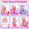Skirfy Baby Doll Play Set with 12.5" Baby Doll, Crib, High Chair, 41 PCS Baby Doll Accessories and 2 Sets Doll Clothes, Pretend Play Toys - 4 of 4