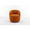 360° Swivel Accent Armchair, Barrel Chair With Black Powder Coating Metal Base-ModernLuxe - 4 of 4