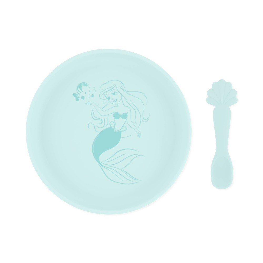 Photos - Other kitchen utensils Bumkins Disney  2pc Disney Ariel Feeding Set - Aqua Green 