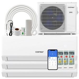 Costway 30k BTU 2 Zone BTU Mini Split Air Conditioner 23 SEER2 208-230V Wifi Enabled - 1 of 4