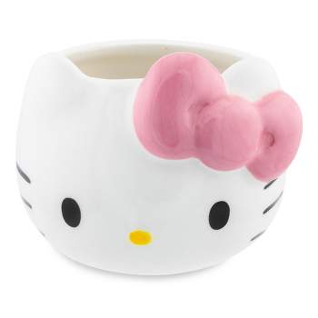 Silver Buffalo Sanrio Hello Kitty Pink Bow Sculpted Ceramic Mini Mug | Holds 3 Ounces