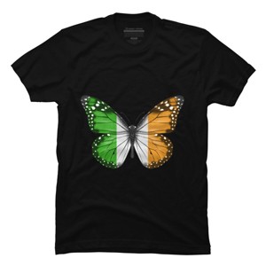 Men's Design By Humans Butterfly Flag Of Ireland By GiftsIdeas T-Shirt - 1 of 2