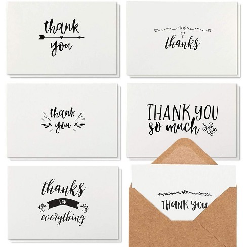 48 Pack Assorted Thank You Appreciation Cards for Wedding Graduation 