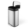 Garbage Can 13 Gallon Tall Kitchen, Hands-Free Stainless Steel Trash Can - 3 of 4