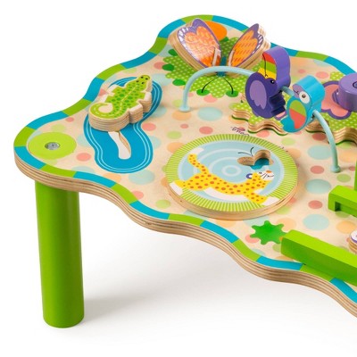 Colorful Jungle-Themed Wooden Activity Table for Toddlers