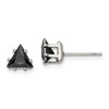 Chisel Stainless Steel Polished 6mm Black Triangle Cubic Zirconia Stud Earrings - 2 of 4