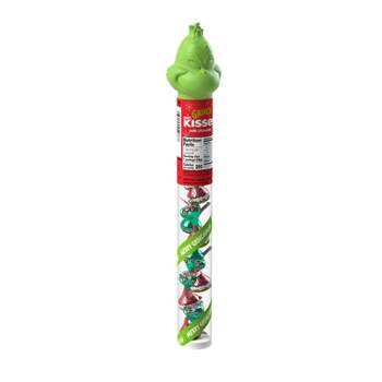 Hershey's Kisses Grinch Milk Chocolate Filled Plastic Cane Holiday Candy - 2.08oz