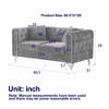 5-Seat Chenille Chesterfield Sofa Set with Tufted Buttons, Copper Nail Armrests, Metal Legs, Modern Living Room Couch - 3 of 4