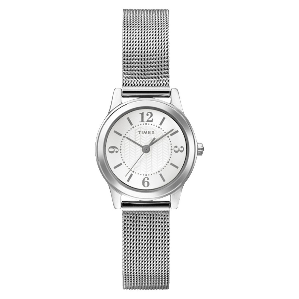 Photos - Wrist Watch Timex Women's  Watch with Mesh Bracelet - Silver T2P457JT 