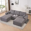 113'' Corduroy Modular Boneless Modern Convertible Sectional Sofas with Chaise, Movable Ottoman, Compression Upholstered and No Assembly - 2 of 4
