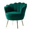 Yves Living Room Accent Chair Comfy Barrel Chair with Golden Metal Legs | Karat Home - 2 of 4