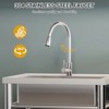 Stainless Steel Thickened Kitchen Utility Sink, Freestanding Single Bowl Kitchen Utility Sink with Pull-Out Faucet for Outdoor Garage Kitchen - 3 of 4