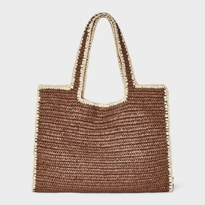 Straw XL Tote Bag - A New Day™ Brown : Target