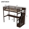 CAVINAS Twin Size Loft Bed with Desk Pinewood Bed Frame with Guardrail and Storage Stairs for Bedroom - 4 of 4