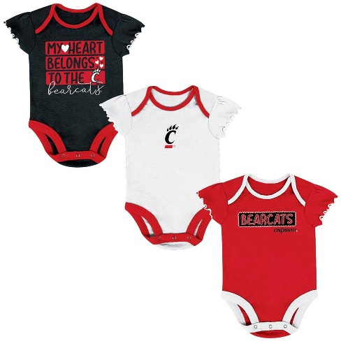 Ncaa Cincinnati Bearcats Infant Boys' 3pk Bodysuit : Target