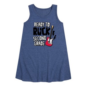 Girls' - Instant Message - Ready To Rock Second Grade Graphic Sleeveless Aline Dress - 1 of 4