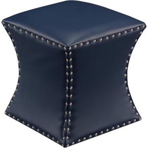 Kings Brand Furniture Nailhead Trim Upholstered Stool Ottoman - 1 of 4