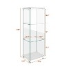 Display Cabinet with LED lights, Tempered Glass Antique Storage Cabinet Bookshelf for Living Room and Bedrooms -ModernLuxe - 4 of 4