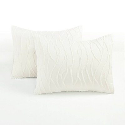 Lush Decor Lush Décor 3pc Full/Queen Jacquard Wave Comforter Set Soft White: Elegant Bedding, Year-Round Use, Machine Washable — фото 4