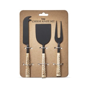 TAG Cheese Knife Serving Utensils Set with Bamboo Handle, Set of 3 - 1 of 2