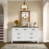 52 Inch Wide Farmhouse 7-Drawer Dresser with Large Metal Handles, Grey Wood Chest of Drawers for Bedroom, Living Room, or Hallway - 3 of 4