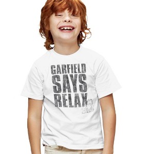 Boys' Garfield Relax T-Shirt White Medium - 1 of 4