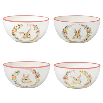 Set of 4 Easter Garden Assorted Ice Cream Bowls - Certified International