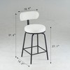 Sapphtopaz Modern Bar Stools Set of 2, Swivel Counter Height Bar Chairs with Metal Legs, Upholstered Barstools for Kitchen Island, Living Room - 4 of 4