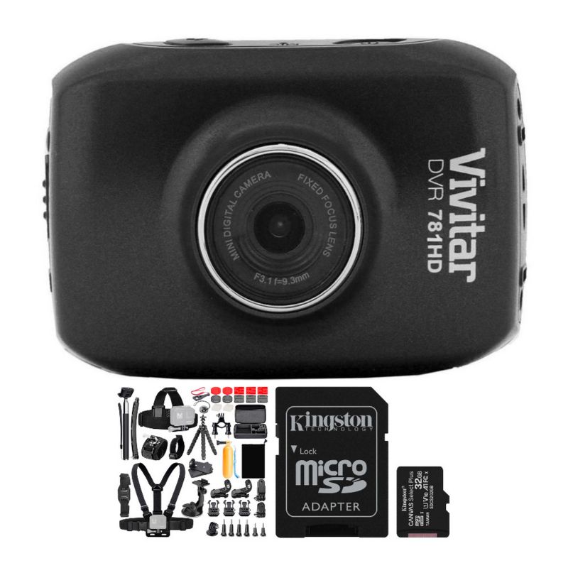 Vivitar DVR781HD HD Action Cam with LCD Rear Screen and Waterproof Case Bundle, 1 of 4