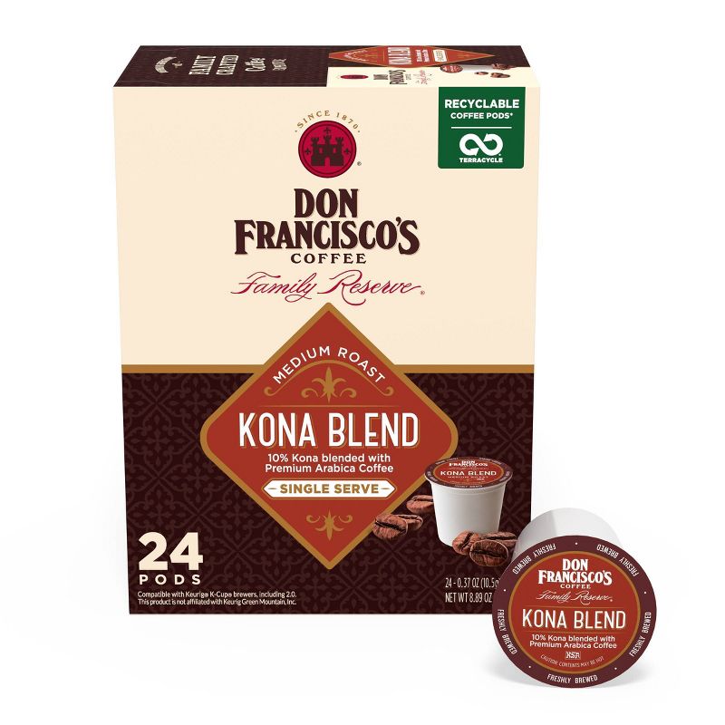 Don Francisco&#39;s Kona Blend Medium Roast Coffee - Single Serve Pods - 24ct, 1 of 10