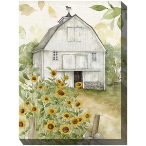 Cottage Garden West of The Wind Sunny Day Farm Green, Yellow, White 30 x 40 Inch Waterproof Gallery Wrapped Canvas, Outdoor Garden, Yard, Patio All - 1 of 2