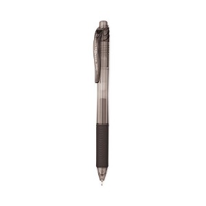 Pentel EnerGel-X Gel Pen, Retractable, Fine 0.5 mm Needle Tip, Black Ink, Clear/Black Barrel, 24/Pack - 1 of 3