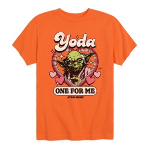 Boys' - Star Wars - Valentine Yoda One For Me Short Sleeve Graphic T-Shirt - 1 of 4