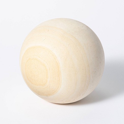 6" Decorative Stone Wood Ball Natural - Threshold™ designed with Studio McGee - image 1 of 4