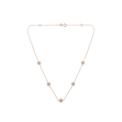Sterling Silver 1/2 Cttw Diamond Station Necklace