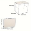 VisioGear Small Outdoor Folding Table with 3 Adjustable Heights, Portable Outdoor Folding Table for Travel, Beige&Silver Gray, 25.2"*16.93"*21.65" - 3 of 4