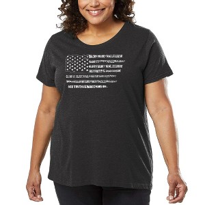 LA Pop Art Women's Word Art T-shirt - Glory Hallelujah Flag - 1 of 4