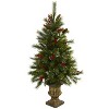 4ft. Christmas Tree with Berries, Pinecones, LED Lights & Decorative Urn – Festive Holiday X-Mas Decoration - 2 of 4
