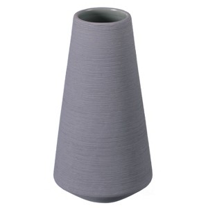 Uniquewise 8" H Decorative Ceramic Round Cone Shape Centerpiece Table Vase Gray, Medium - 1 of 4