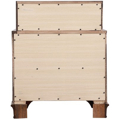 LaVita 3-Drawer Solid Oak Nightstand with Bronze Hardware