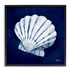 Stupell Industries Cyanotype Shells Traditional Scallop Black Framed Giclee Art - 1 of 4